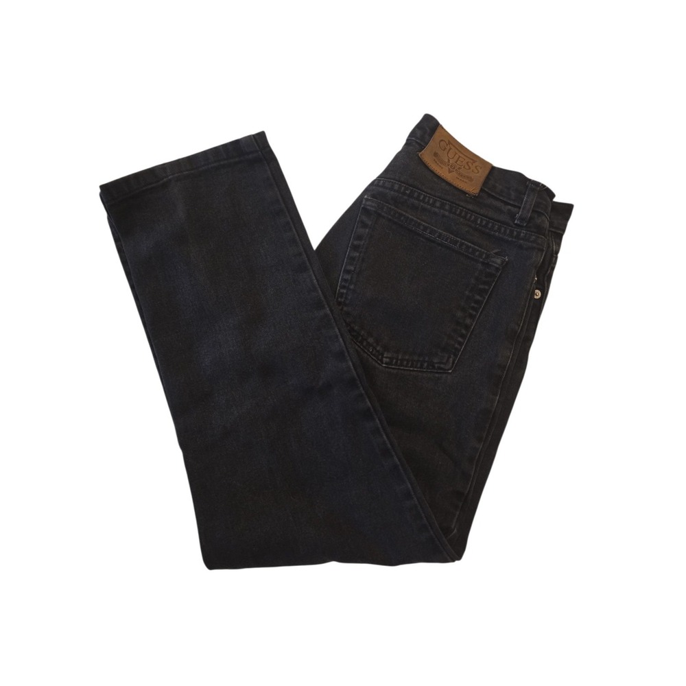 Vintage 1990s GUESS Jeans USA Black High Rise Straight Leg 32x30 Men's